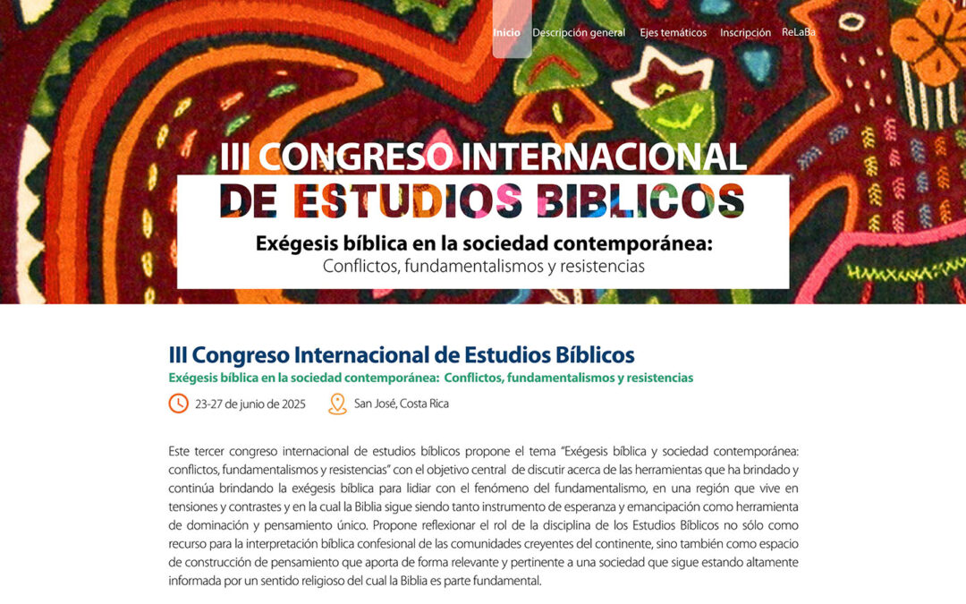 III Congreso Internacional de Estudios Bíblicos, Exégesis bíblica en la sociedad contemporánea: Conflictos, fundamentalismos y resistencias